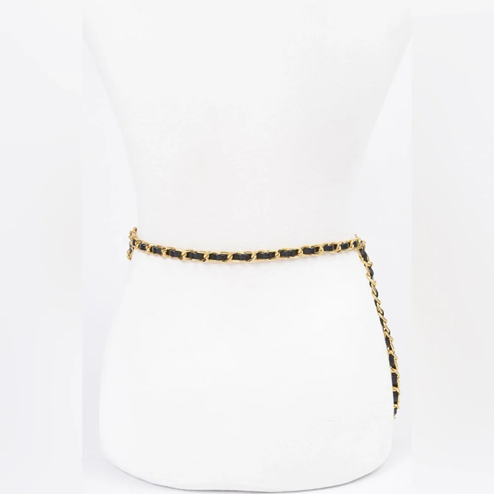 Plus Size Vegan Leather Chain Statement Belt